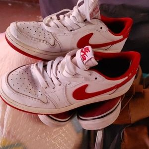 Nike white and red shoes
